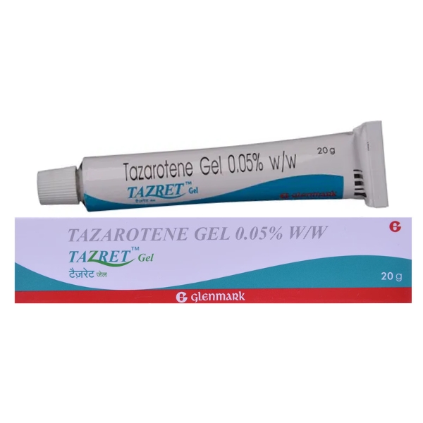 TAZRET 20GM GEL Tazarotene 0.05%W/W GLENMARK PHARMACEUTICALS TAZRET 20GM GEL Tazarotene 0.05%W/W GLENMARK PHARMACEUTICALS